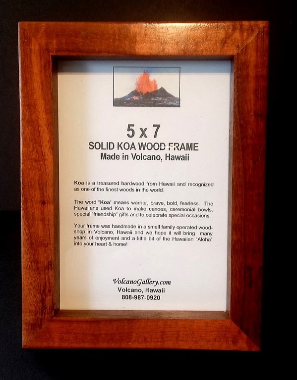 Solid Koa Wood Frame 5x7 - Handmade in Volcano Hawaii
