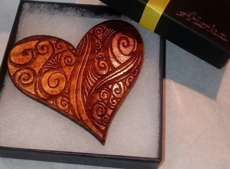 Koa Wood Heart Magnet