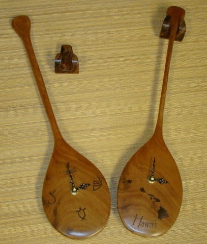 Koa Wood Paddle Clock - Handmade in Hawaii 